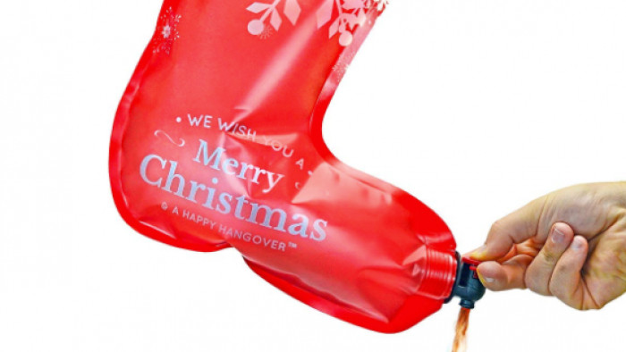 Get in the festive spirit with this Christmas stocking wine dispenser