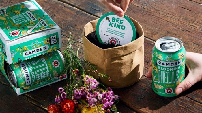 Camden Blooming Hells lager comes with a beer mat you can plant