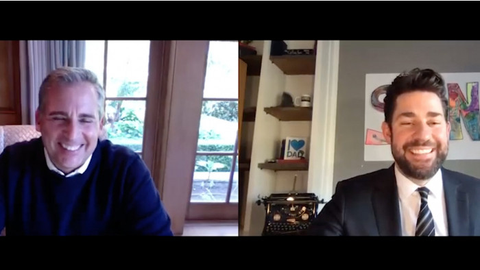 Steve Carell joins John Krasinski to celebrate The Office's 15th anniversary